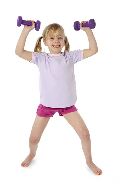 Женские упражнения для детей — стоковое фото