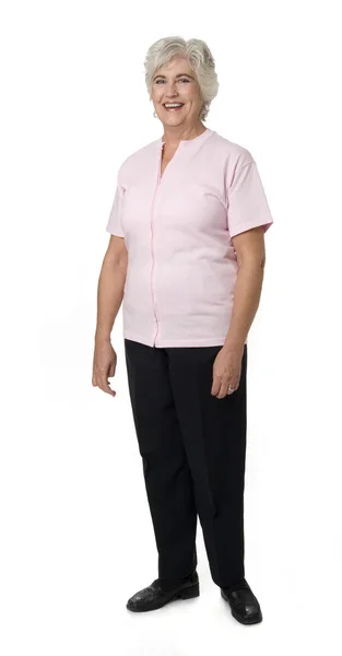 Starsza kobieta na sobie strój Szpital — Zdjęcie stockowe