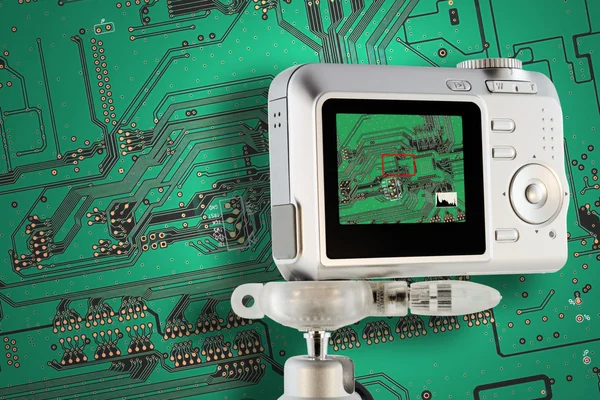 Circuit board testing digital camera — Stock Photo, Image