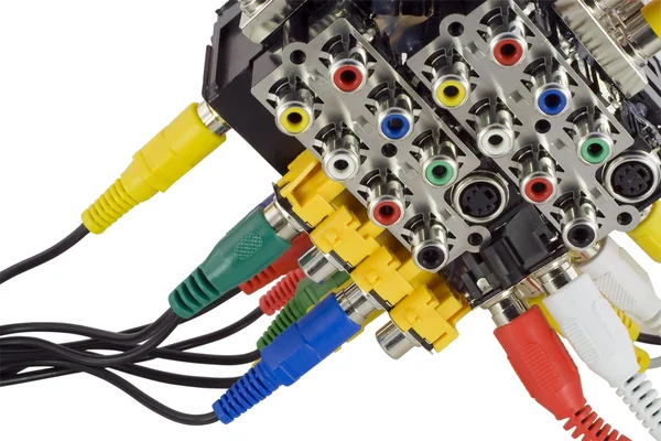 Isolated audio and video connectors — Stock Photo, Image