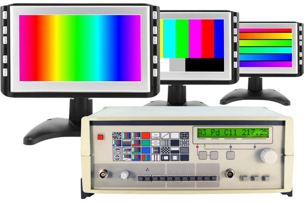 Badaniu na białym tle nowoczesny monitorów — Zdjęcie stockowe
