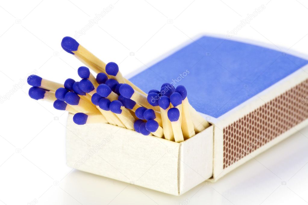 Matches with dark blue heads