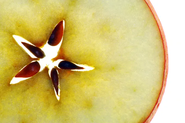 Průsvitný plátek jablka — Stock fotografie