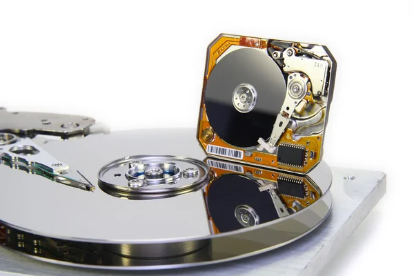 Диаметр жестких дисков 3,5 и 1 дюйма — стоковое фото