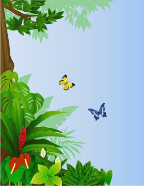 Tropical forest background clipart