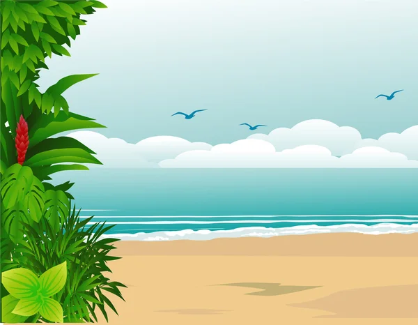 Playa tropical — Vector de stock