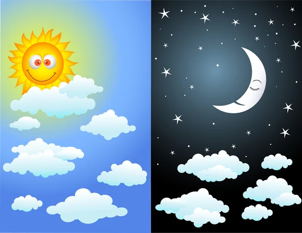 Jour et nuit — Image vectorielle