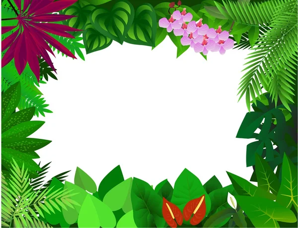 Tropisch woud frame — Stockvector