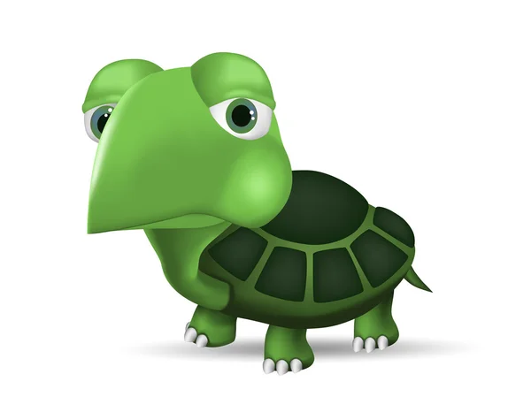 Linda tortuga verde — Vector de stock