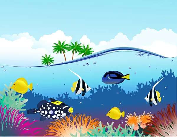Vie marine tropicale — Image vectorielle