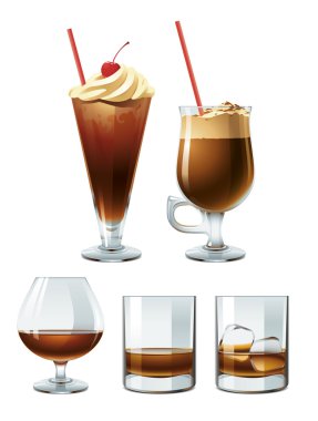 Brown alcoholic drinks clipart