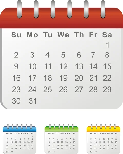 Color calendar — Stock Vector