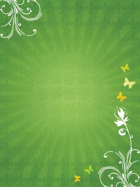 Green floral background clipart