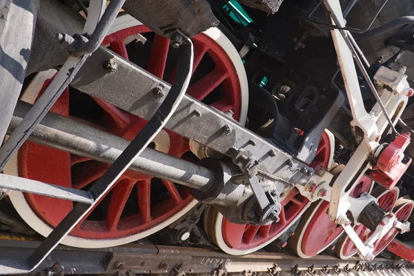 Räder der Dampflokomotive — Stockfoto