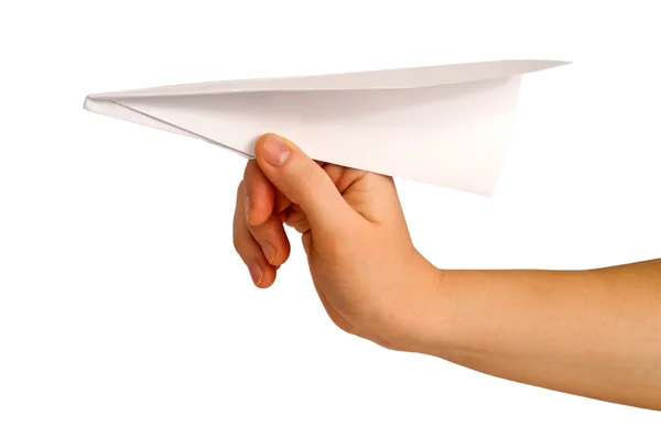 Papier vliegtuig lancering — Stockfoto