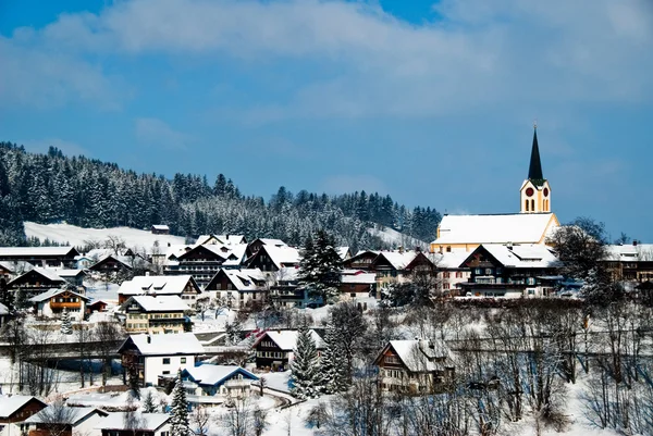 Oberstaufen、 阿尔高的德国小镇 免版税图库照片
