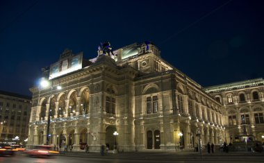 The Opera in Vienna, Austria. Illuminate clipart