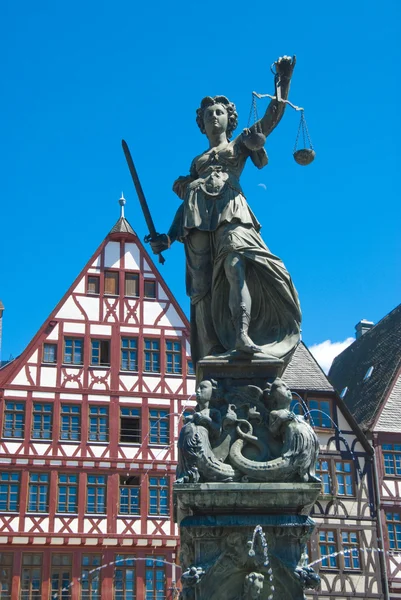 stock image Justitia, Bronze Sculpture in Frankfurt