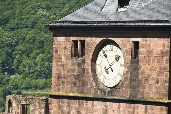 Zegar stawić czoło na zewnątrz zamku — Zdjęcie stockowe