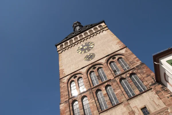 Der Uhrturm von Speyer Stockbild