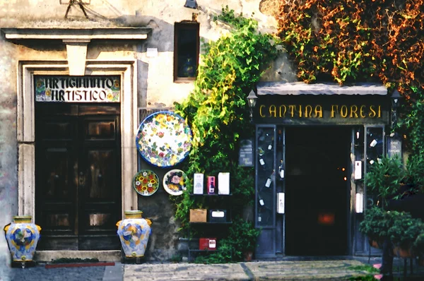 イタリア、ルッカのお店 ストック画像