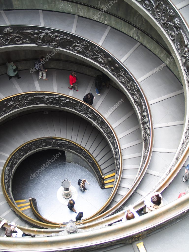 Rome, spiral stairs in the Vatican Museum
