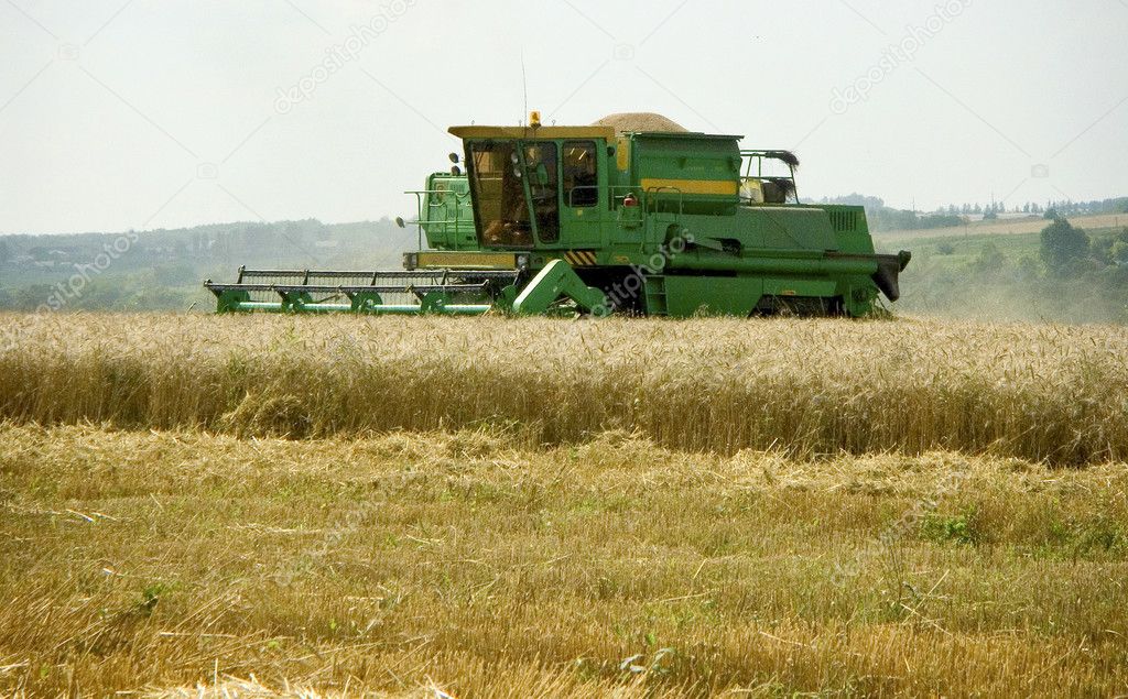 Harvester removes grains