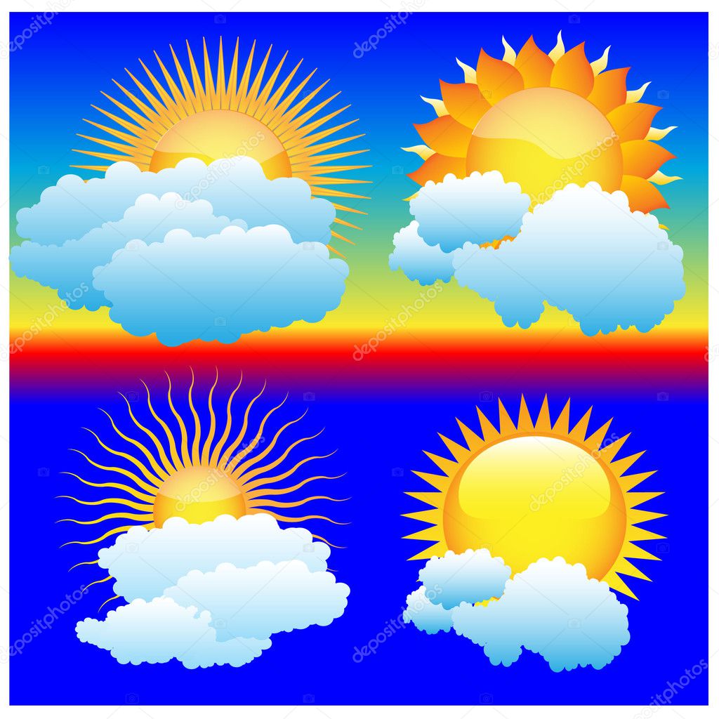 Different kinds Sun Set — Stock Vector © aratum #2598215