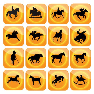 Icons horse sport clipart