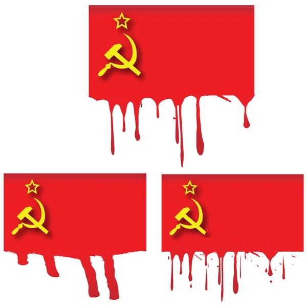 Sowjetische Flagge in einem roten Fleck — Stockvektor