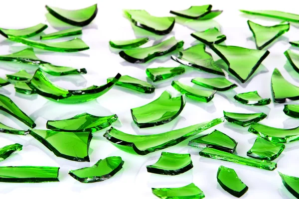 Szkło zielone podzielone na plasterki — Zdjęcie stockowe
