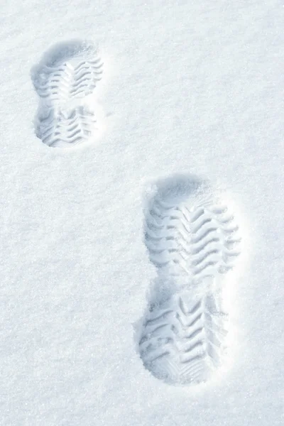 Gorące kroki na zimnym śniegu — Zdjęcie stockowe