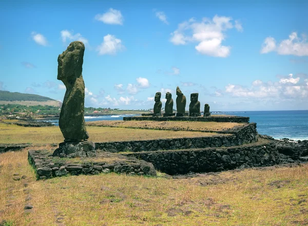Náboženství sochy na Velikonočním ostrově — Stock fotografie