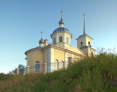 Orthodoxal church on a hill clipart