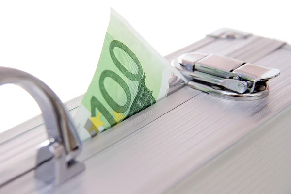 Yapışkanlık dışarı 100 euro banknot — Stok fotoğraf