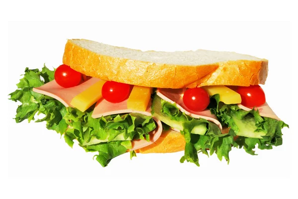 Sandwich mit Schinken und Salat — Stockfoto