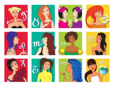 Zodiac girls clipart