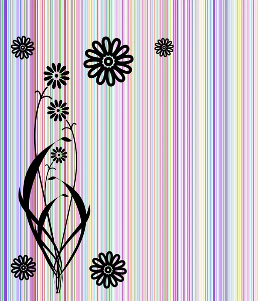 Abstracte bloemen kleurrijke lijnen dekking — Stockvector