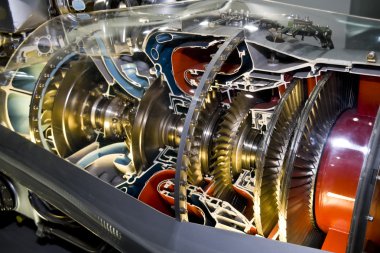 The engine of airplane