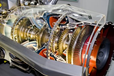 The engine of airplane