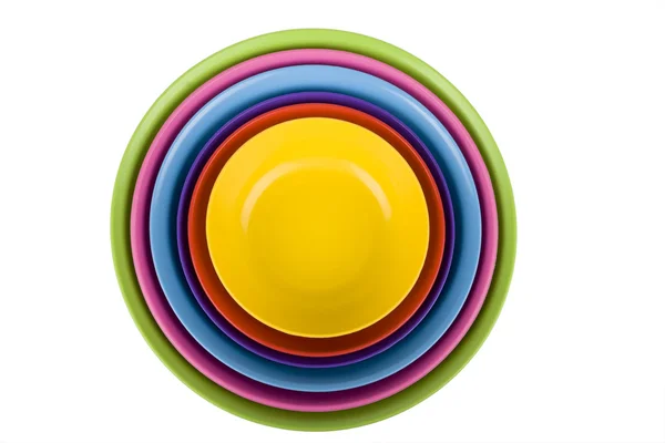 stock image Colored plastic bowls