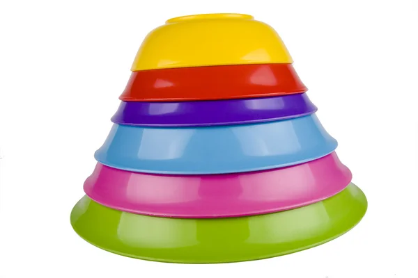 Tigelas de plástico coloridas — Fotografia de Stock