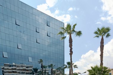 Modern glass building clipart