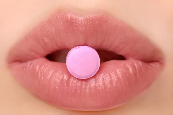 Comprimido rosa — Fotografia de Stock