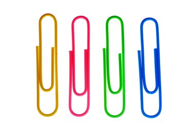 Four paper clips clipart