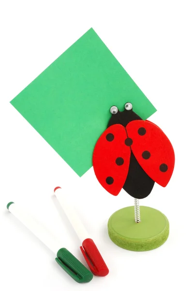 Portacarte Ladybird con penne — Foto Stock