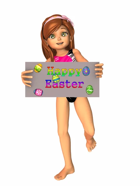 3D rysunek szczęśliwy znak Wielkanoc — Zdjęcie stockowe