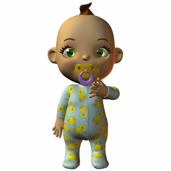 Toon Baby with Dummy — Stock Photo, Image