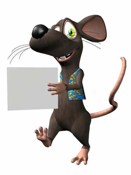 Toon Mouse with Sign — Stock Photo, Image