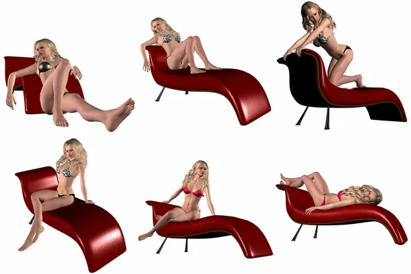 Sexy Sofa Poses — Stock Photo, Image